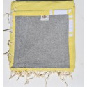 Fouta jaune doublée éponge grise